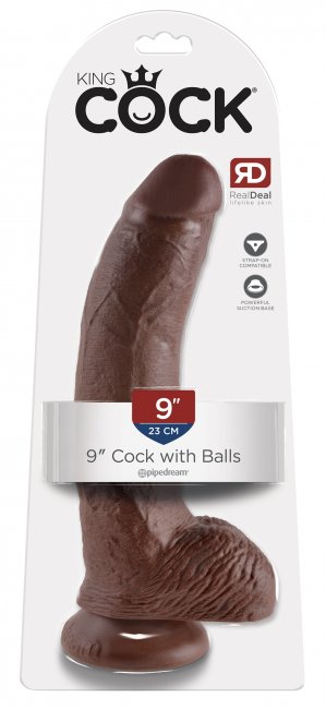 King Cock 9 Inch With Balls Flesh