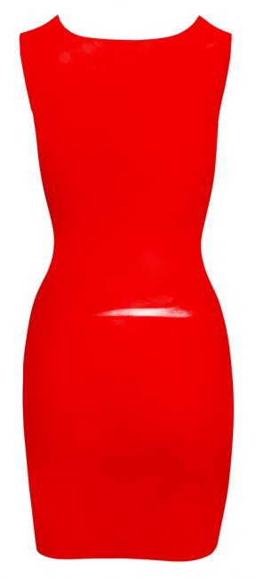 Starkt röd klänning tillverkad av latex. Lägger sig snyggt och bekvämt mot kroppen. Tar fram dina former. Tight passform.