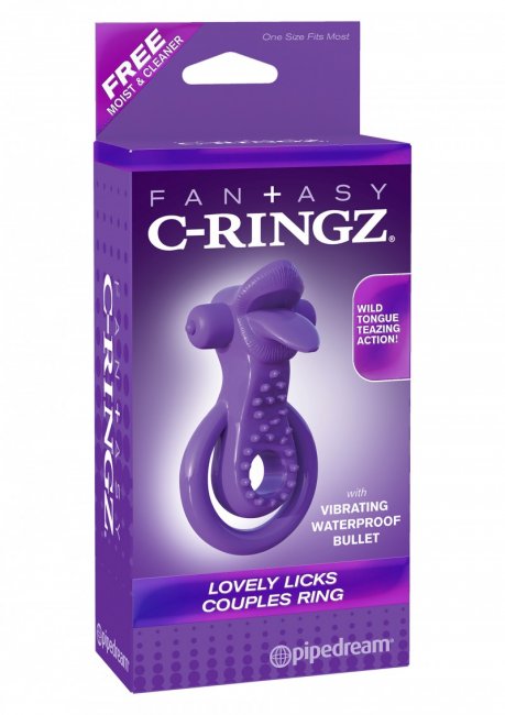 Lila vibrerande penisring med dubbla ringar och en speciell design. Superstretchigt material och helt vattentät vibrator.