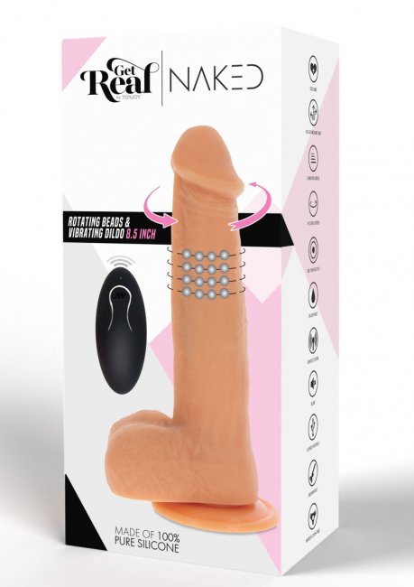 Naked Rotating Beads Vibrating Dildo