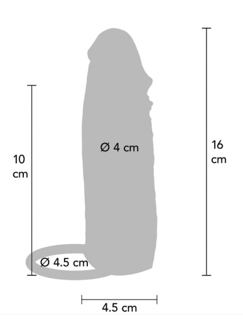 Hydrated Skin Penis Sleeve Silicone 16 cm