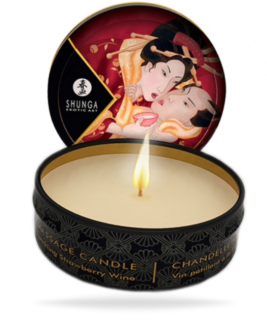 Shunga Candle Romance - Bubbligt Jordgubbsvin