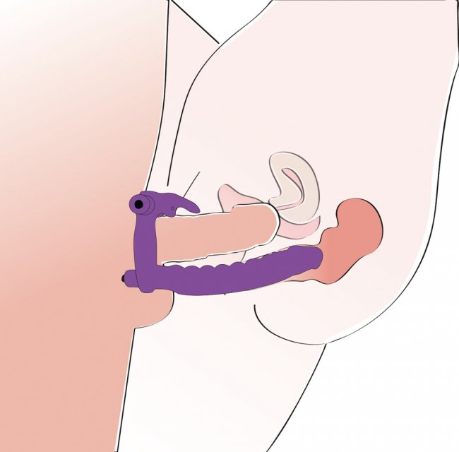 Strap-on Dildo for him Purple