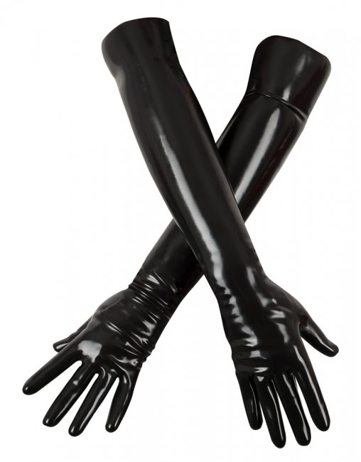 Svarta latexhandskar