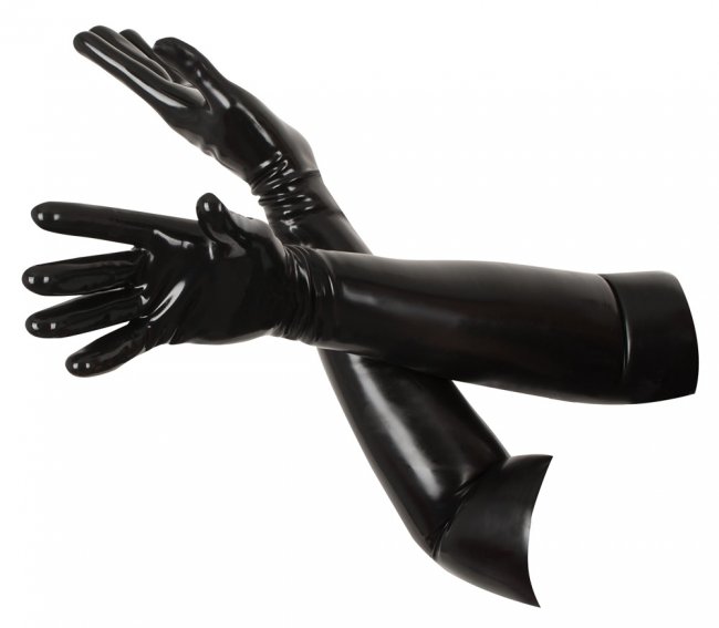 Svarta latexhandskar