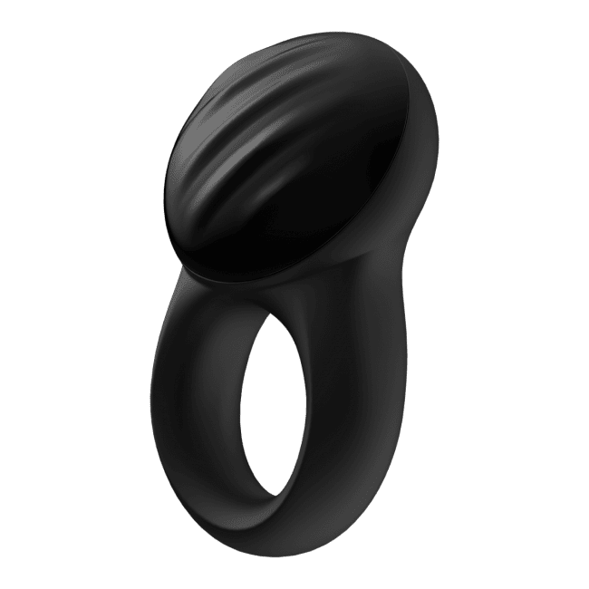 Satisfyer Signet Ring - Svart vibrerande kukring för män