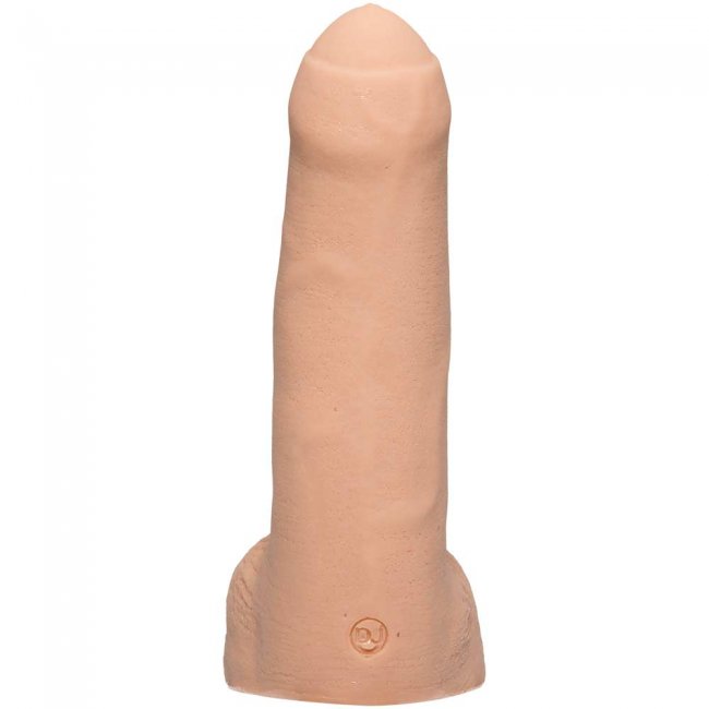 Beige strap-on dildo tillverkad av realistisk material. Enkel att använda. Verklighetstrogna detaljer. Handgjord dildo.