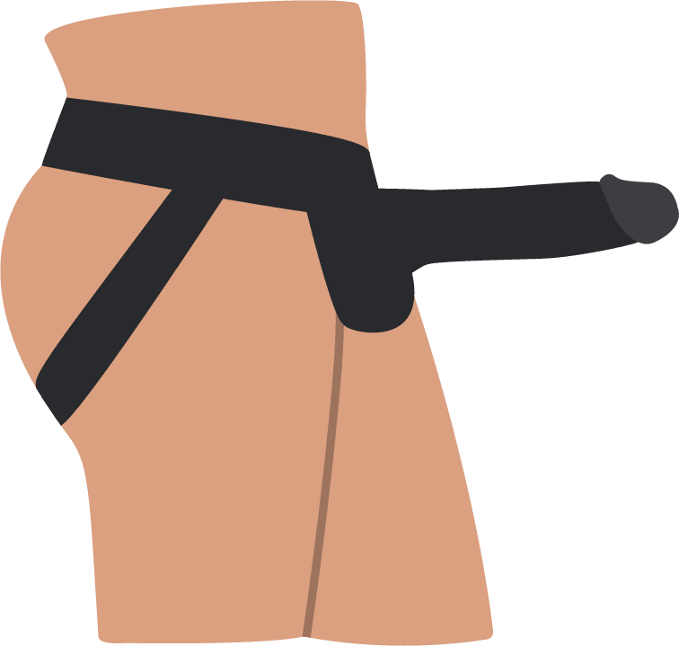 Illustration svart jock strap strap on dildo
