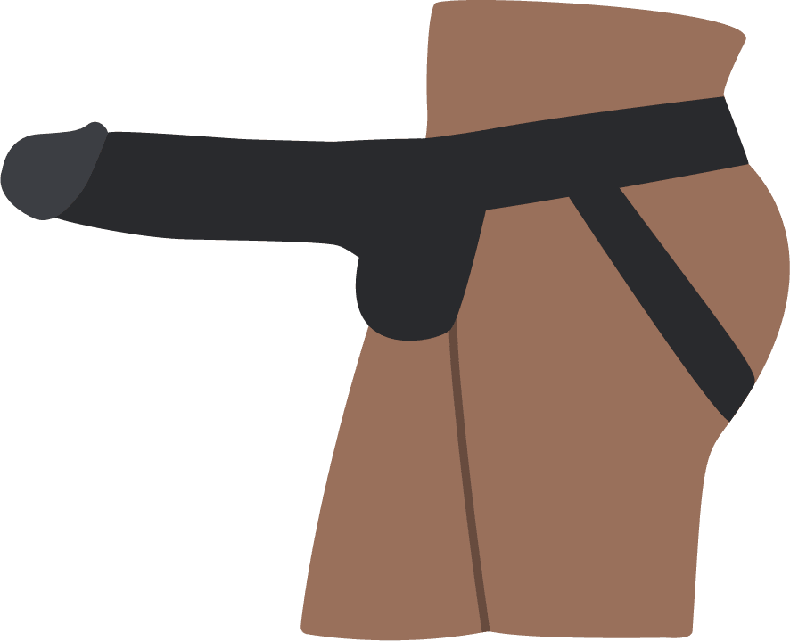 Strap-on illustration med XL stor dildo