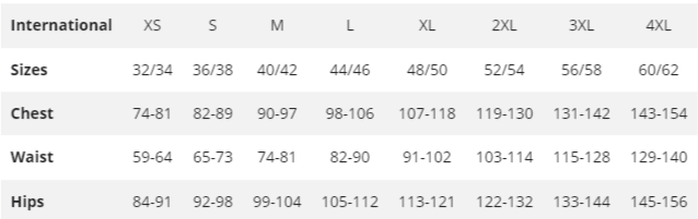 Storleksguide cottelli